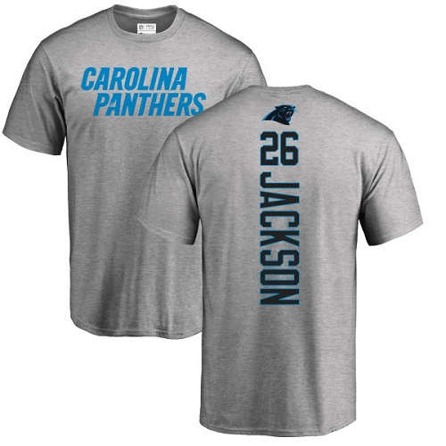 Carolina Panthers Men Ash Donte Jackson Backer NFL Football #26 T Shirt->carolina panthers->NFL Jersey